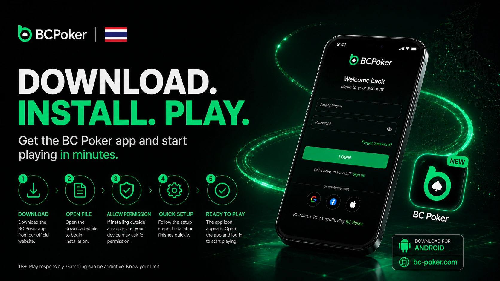 BC Poker Thailand app download and installation guide