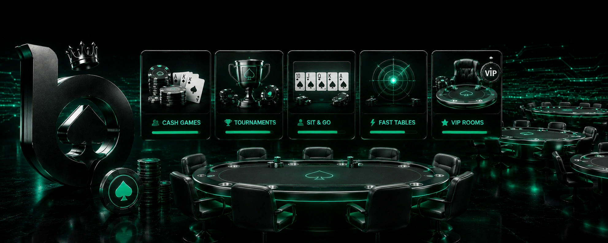 BC Poker Thailand lobby with cash games, tournaments and VIP rooms